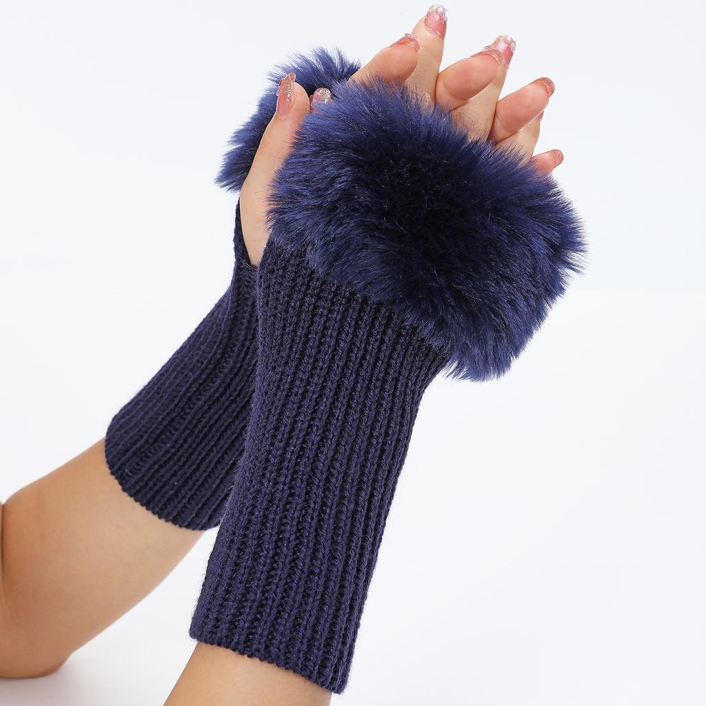 1 Pair Sleeves for Women Y2k Accessories Arm Warmers Fingerless Gloves Knit Soft Winter Arm Guard Cute Burgundy Sleeve Holder