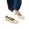 Yueyu Giant Soft Edition Soft Leather Comfortable Mary Jane Shoes Women's Head Temperament Versatile Small Single Shoes Low Heel Leather Small Leath