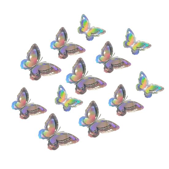 12 Pcs 3 Layers Wing Butterfly Wall Decor Removable 3D Hollow Butterfly Wall Decals for Crafts Home Bedroom Baby Shower Birthday Party Cake Decoration