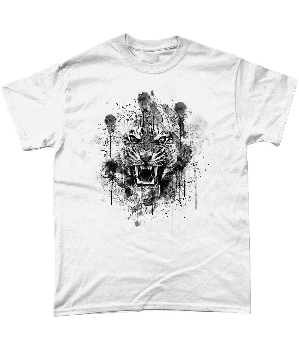 

Angry Tiger T Shirt Abstract Unisex All sizes Gildan S