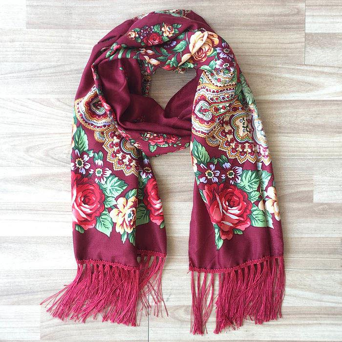 Vintage İşlemeli Polyester Eşarp - Dışarı Çıkmak İçin Nefes Alabilen Dekoratif Şal, Narin İşleme İşçiliğiyle Rüzgar Geçirmez
