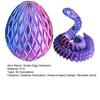 Ovo de Cobra com Cobra Impressa em 3D Dentro Juntas Móveis Estatueta de Cobra Cobra Articulada Brinquedo Fidget de Mesa Decoração Ornamento