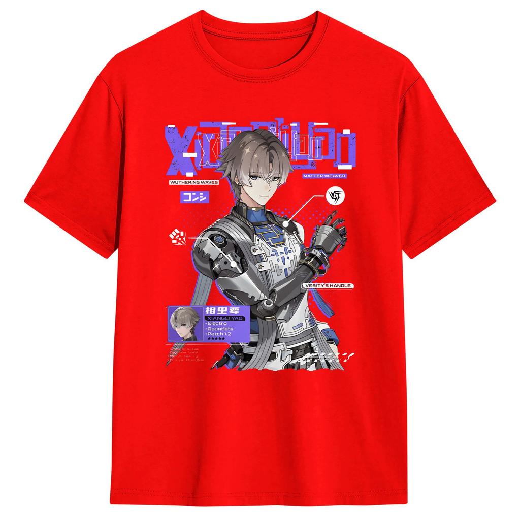 Wuthering Waves Characters 100 Cotton T Shirt For Unisex Beach Xiangli Yao Y2k Basic T Shirts Comfortable Tees Big Size Clothing