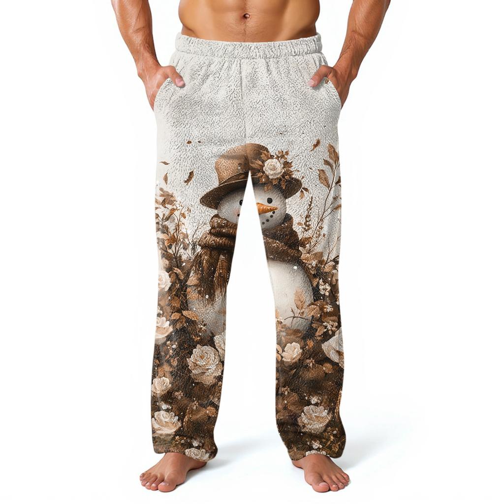 Men's Allover Printed Home Pants Sleeping Pajama Pants Long Pants Pajama Pants
