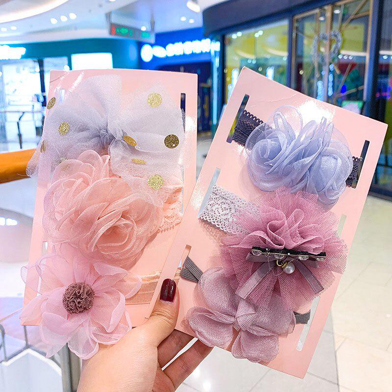 

3pcs/set Sweet Princess Newborn Baby Headband Кружева Цветочные луки Crown Baby Girl Elastic Hair Bands Turban Hair Аксессуары