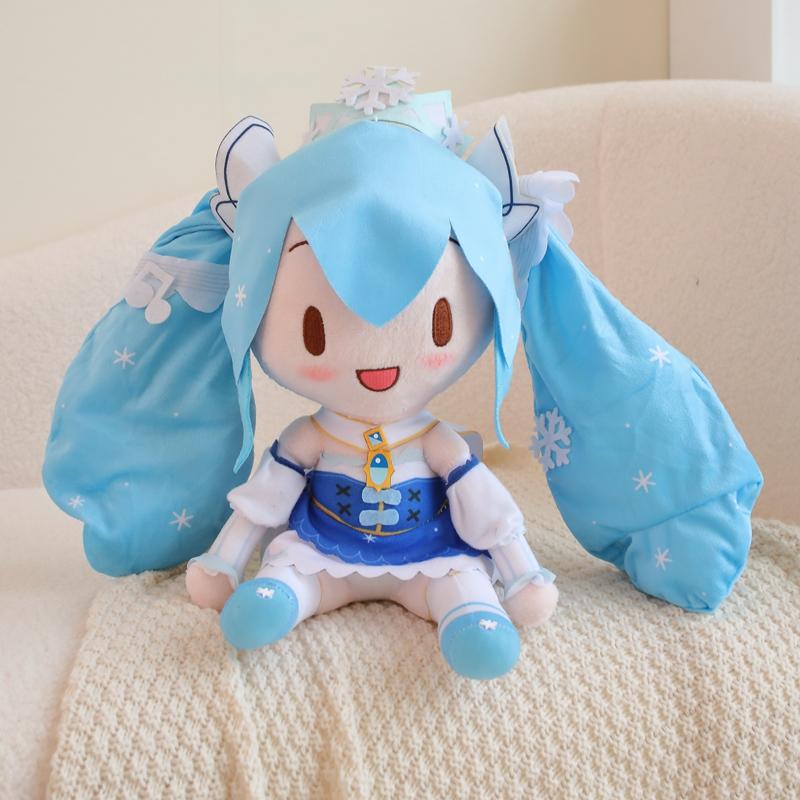 Snow Princess Dress Hatsune Miku Snowflake Crown Plush Toy Limit Plushies Japanese Style Cute Girl Collect Plushies Gift