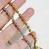 Stainless Steel Elegant Beaded Gold/ Silver Color 4 mm Round Chain Bracelets for Women 18K Gold Jewelry Accessories Wholesale