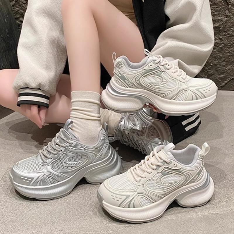 ~ Small man shows height mesh dad shoes women's spring thick-soled versatile breathable casual women's shoes