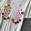 Summer Women College Sweet Cat Embroidery Knitted Sweater Pullover Tops For Girl