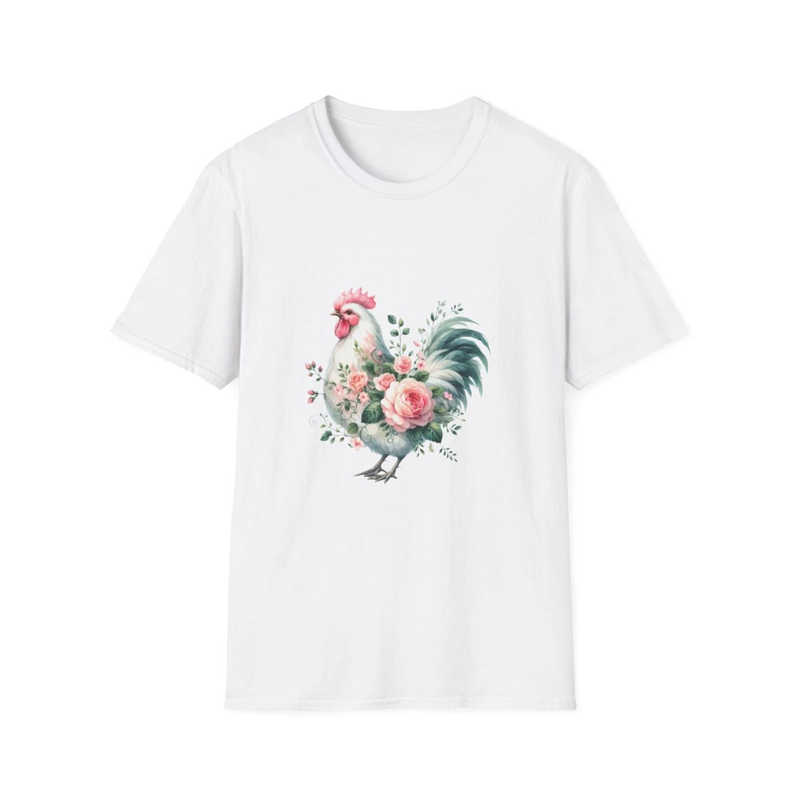 Футболка с графическим изображением петуха и цветов, стиль кантри, весенний подарок, топ для любителя кур, 2XL