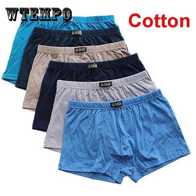 Paquete de 6 calzoncillos bóxer de algodón para hombre, calzoncillos tipo bóxer para jóvenes de mediana edad, cintura media, sueltos y transpirables