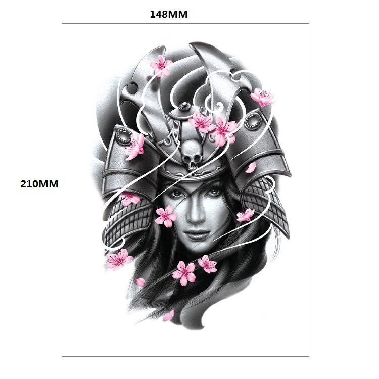 Traditionelle schöne Frau Charakter Tränen Geisha Farbe Wasser Transfer Blume Arm Anti-Real Tattoo Aufkleber Tattoo