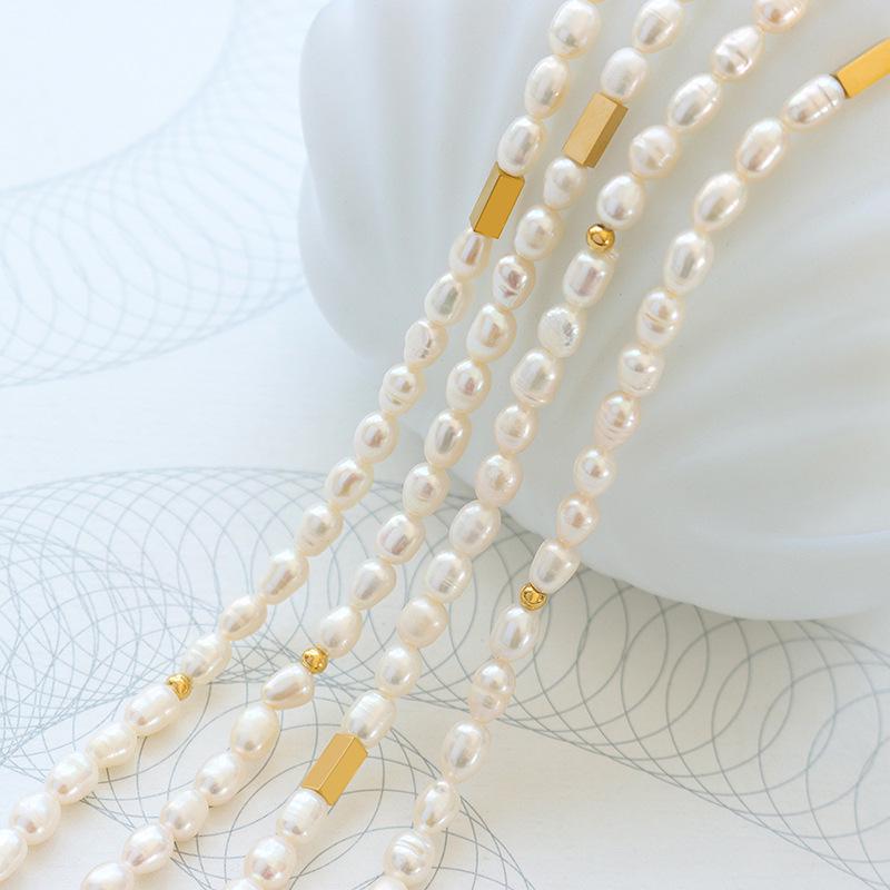 Baroque Freshwater Pearl & Titanium Necklace – Cross-border Versatile Style
