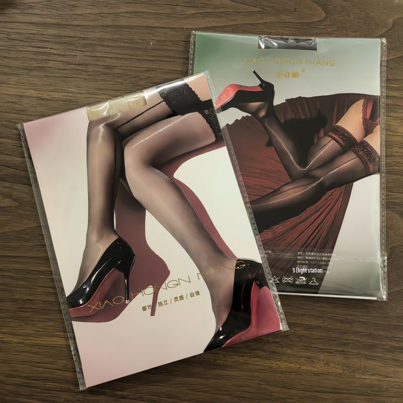 Ultra Sheer Lace Top Thigh Highs with Back Seam