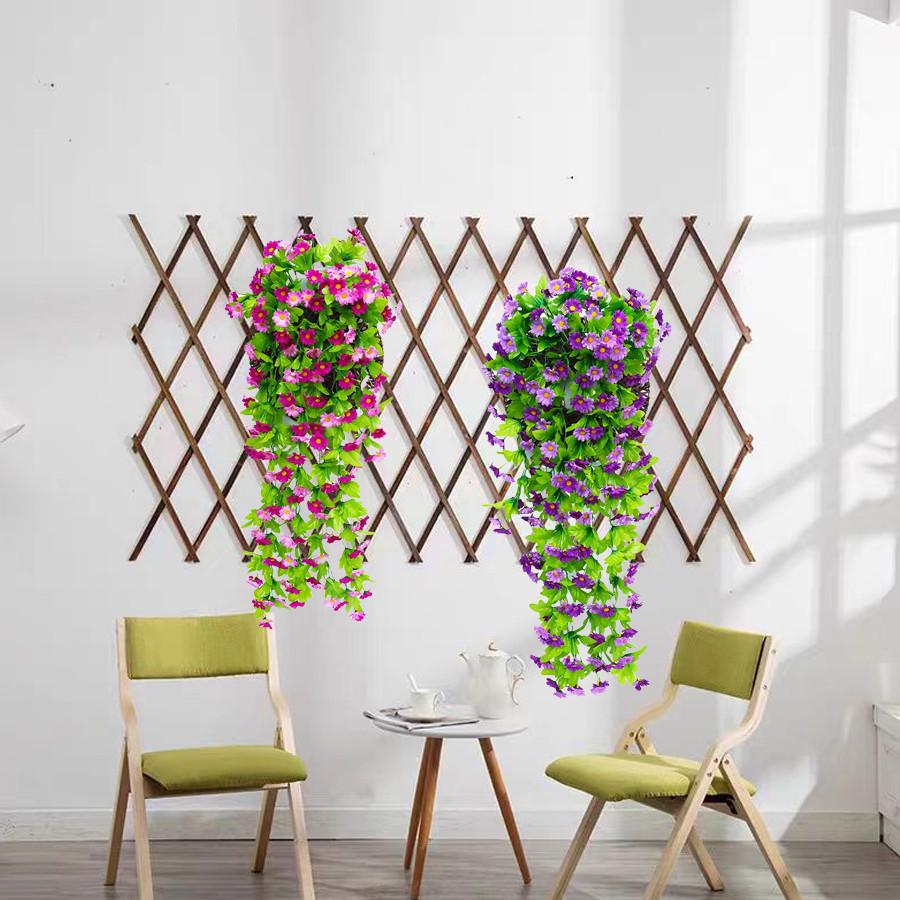168 Flowers and 12 Forks Artificial Violet Hanging Flower Vines Wall Decor Plants Garland for Wedding Home Garden Decoration