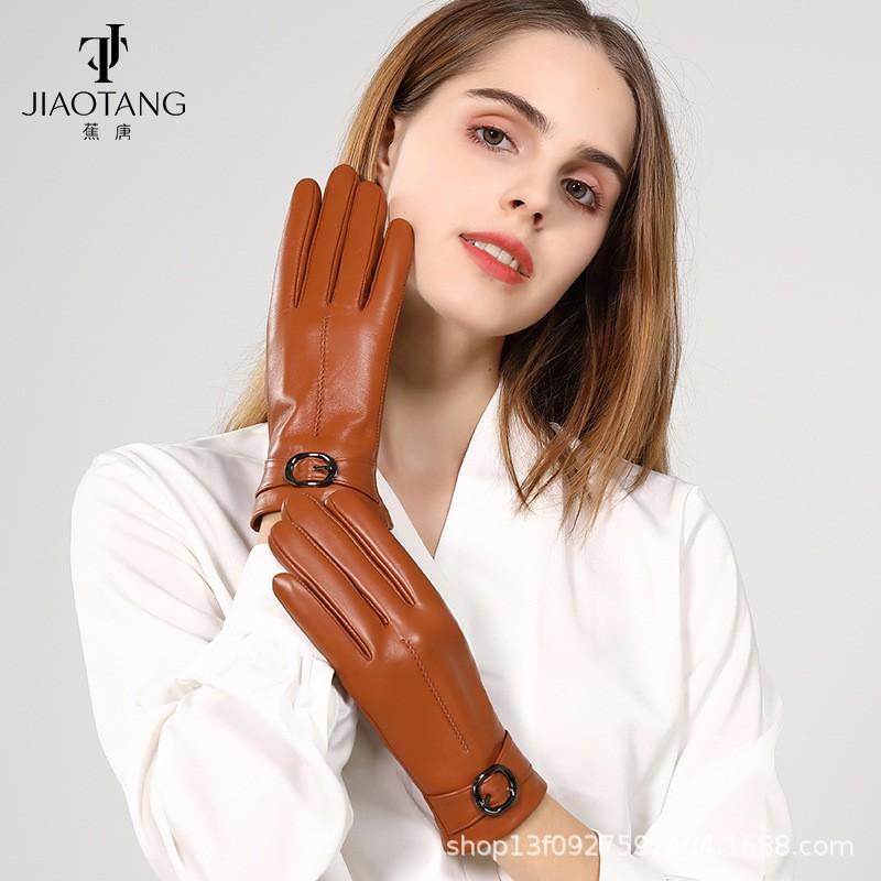 Womens Winter Warm Touchscreen Leather Gloves Sheepskin Thermal Driving Cycling