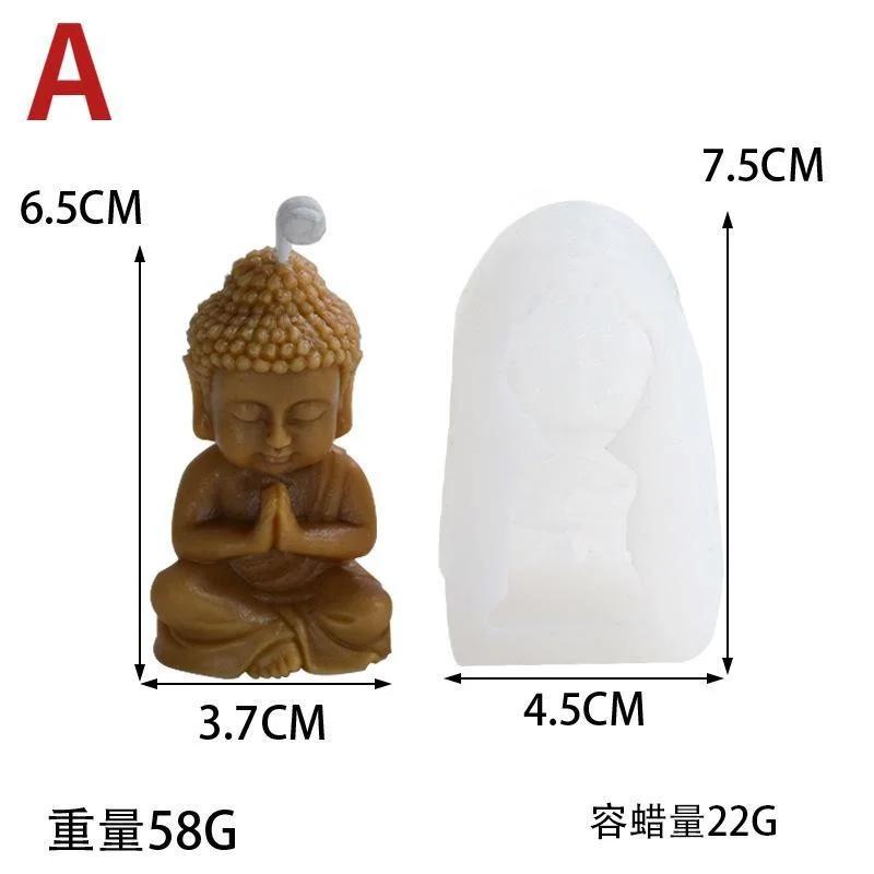 1 Pcs Buddha Silicone Candle Mold Church Buddha Incense Candle Plaster Decoration Mold Diy Church Candle Production Supplies