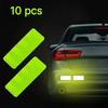 10 Pcs High Visibility Reflective Stickers Waterproof Fluorescent Yellow Green for Car Motorcycle Bicycle Truck