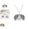 Sunflower Double Layer Engraved Pendant Necklace Open Flower Lock For Couples