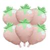 3pcs/6pcs Strawberry Aluminum Film Balloon Birthday Party Supplies Summer Fruit Party Baby Baptism Decoration Balloons