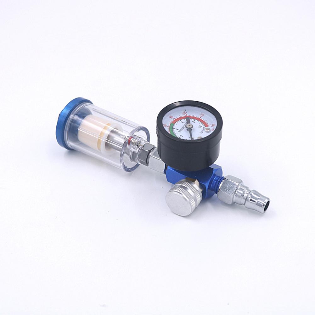 Spray Gun Air Regulator Gauge In-line Oil Water Trap Filter Separator JP/EU/US Adapter Air Pressure Regulator Gauge for Airbrush