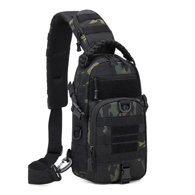 Men'S Fishing Chest Bag Tactical Sports Shoulder Outdoor Fanny Pack Camping Hiking Climbing Cycling Molle System Sling Bags Edc