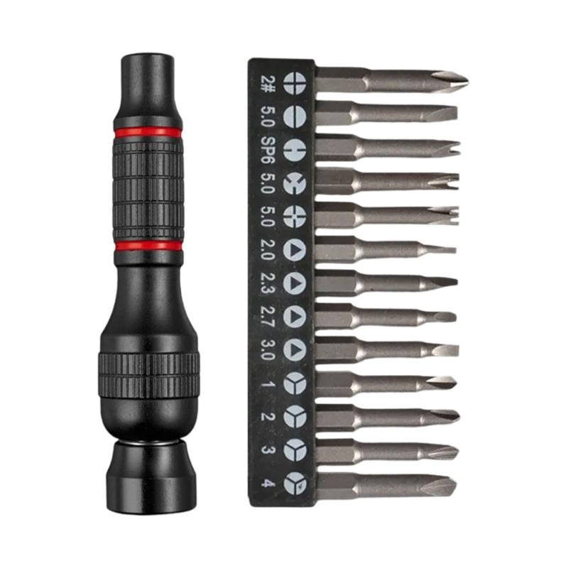 Multipurpose Aluminum Alloy Screwdriver Kit Magnetic Tip 6.35mm Standard Shank For Phone Tablet Home Appliance Repair