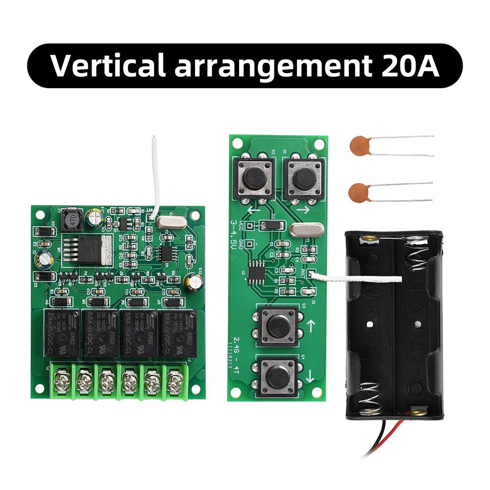4 Channel 2.4G Wireless Remote Control Receiver Board Kit 10A/20A/3A RC Car Boat Tank DIY 3V-12V Anti-interference Auto Pairing