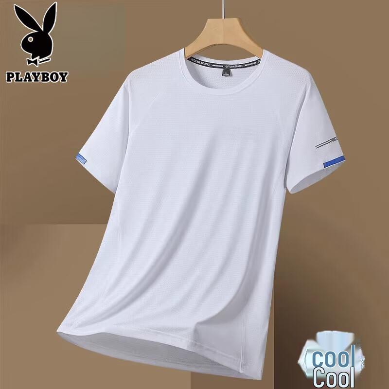 Playboy Men s Ice Silk Breathable Short Sleeve T-Shirt 3XL