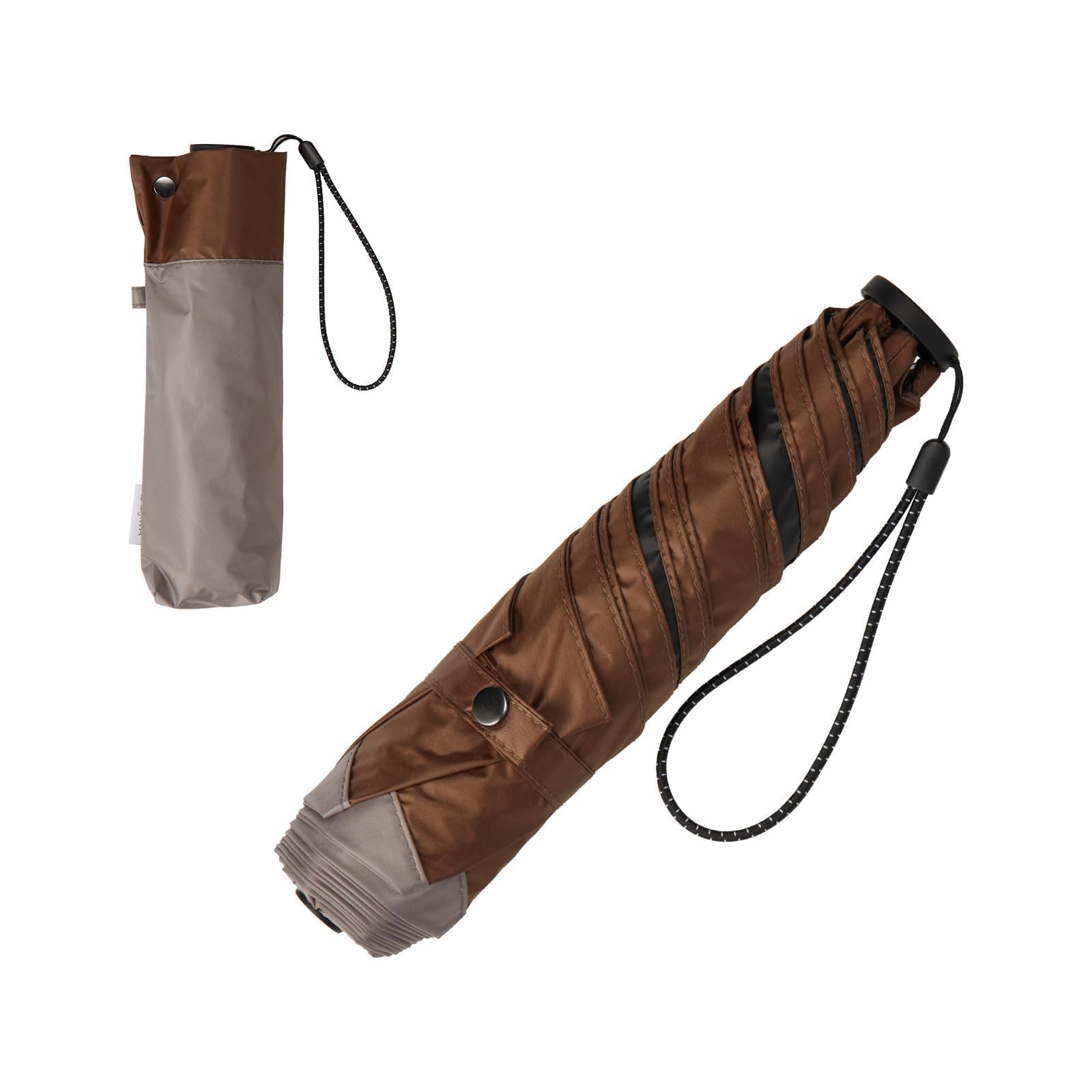 

KIZAWA Зонт из углеродного волокна с УФ-защитой, складной, полностью светонепроницаемый, уровень нагрева 5, водостойкий, от солнца и для дневного света, 5 ребер, ультралегкий, 110 г-140 г,