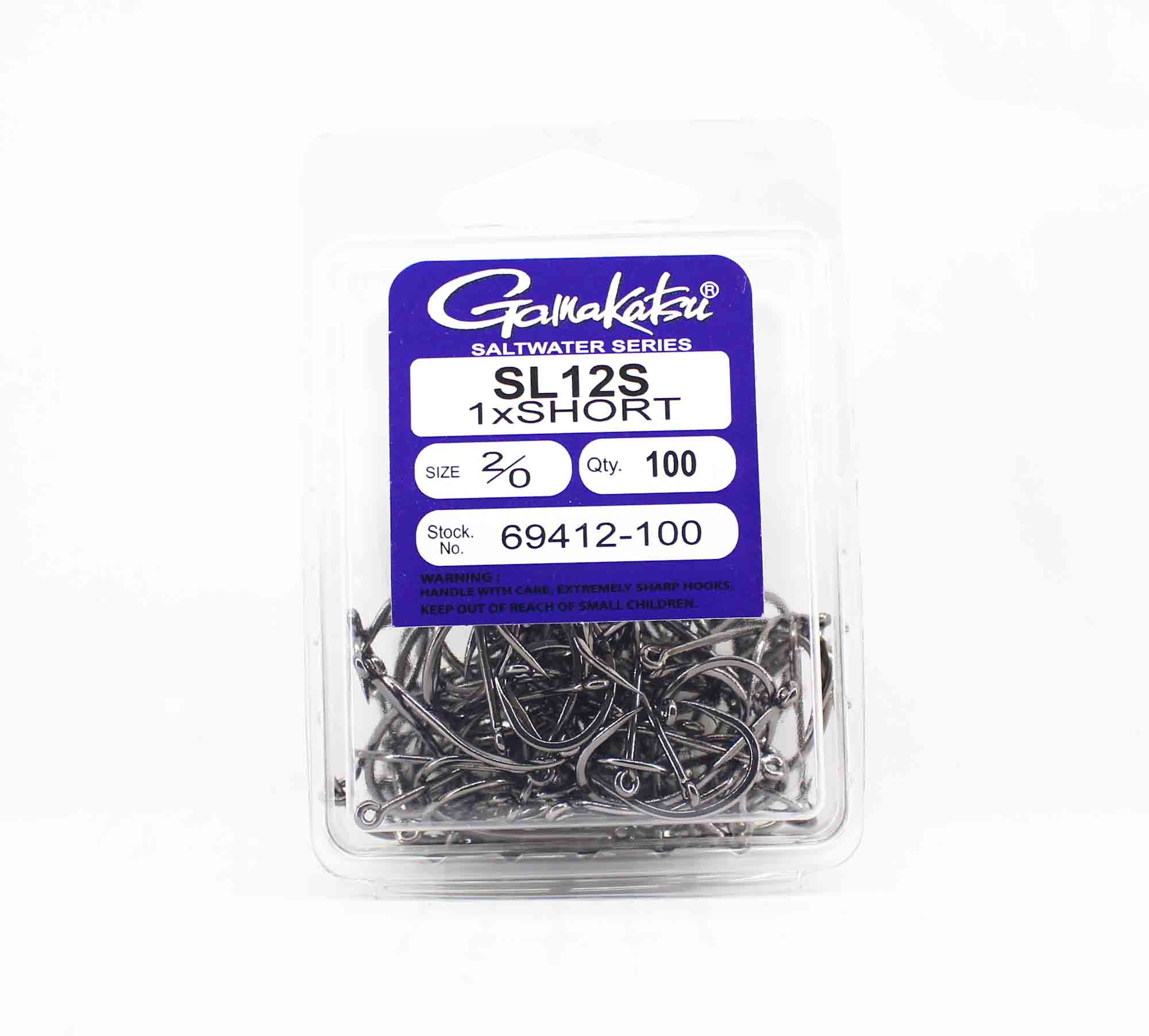 

Gamakatsu 69412 SL12S Короткий крючок Черный Размер 2/0 , 100 шт. В упаковке (3038)