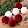 2025 Christmas 6cm Wine Red Velvet Christmas Balls For Xmas Tree Xmas Ball Hanging Pendent Festival Party Home Decor Supplies