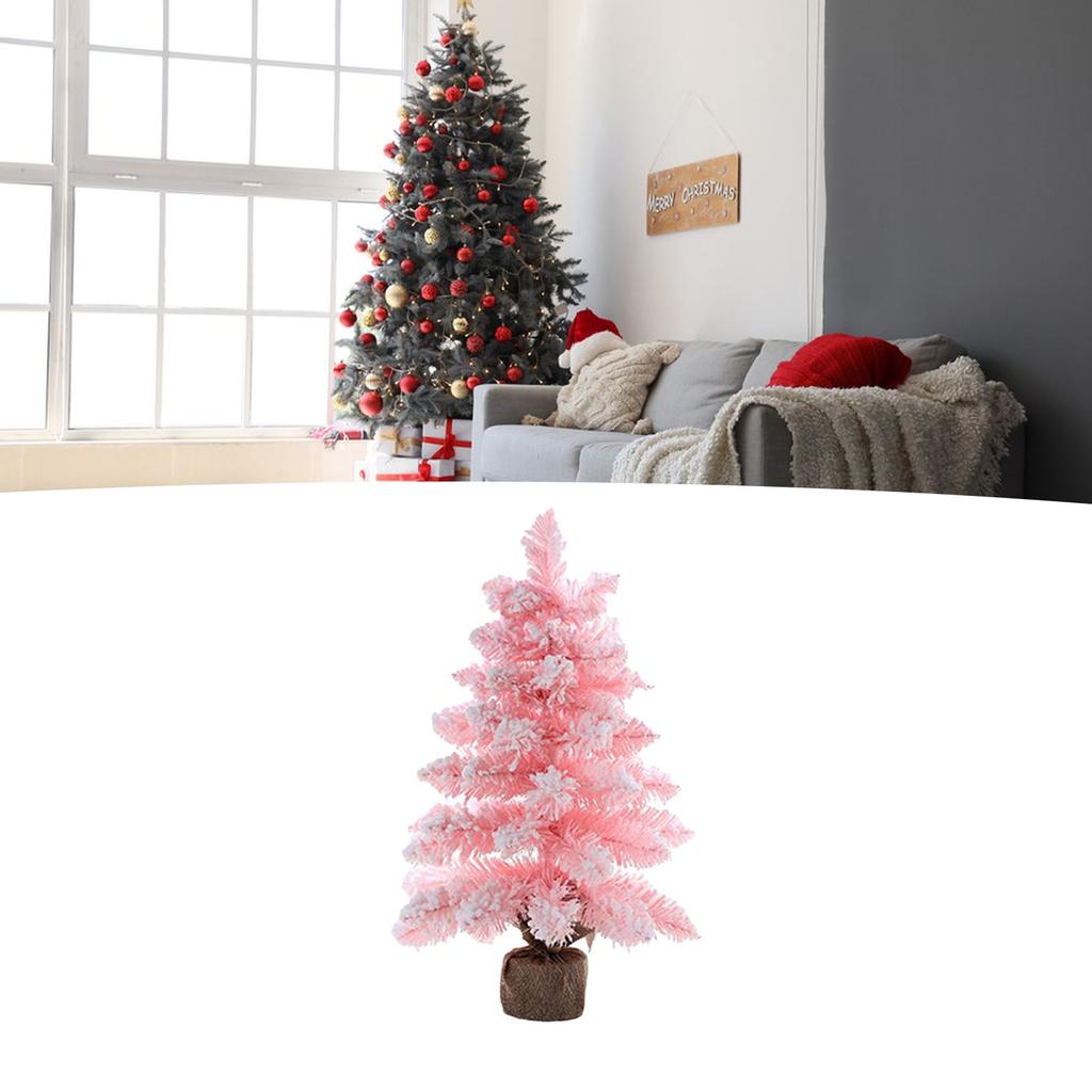 Weihnachtsbaum für den Schreibtisch, dekorativ, süß, schön, PVC, kompakt, Mini-Weihnachtsbaum in Rosa für Zuhause, Café