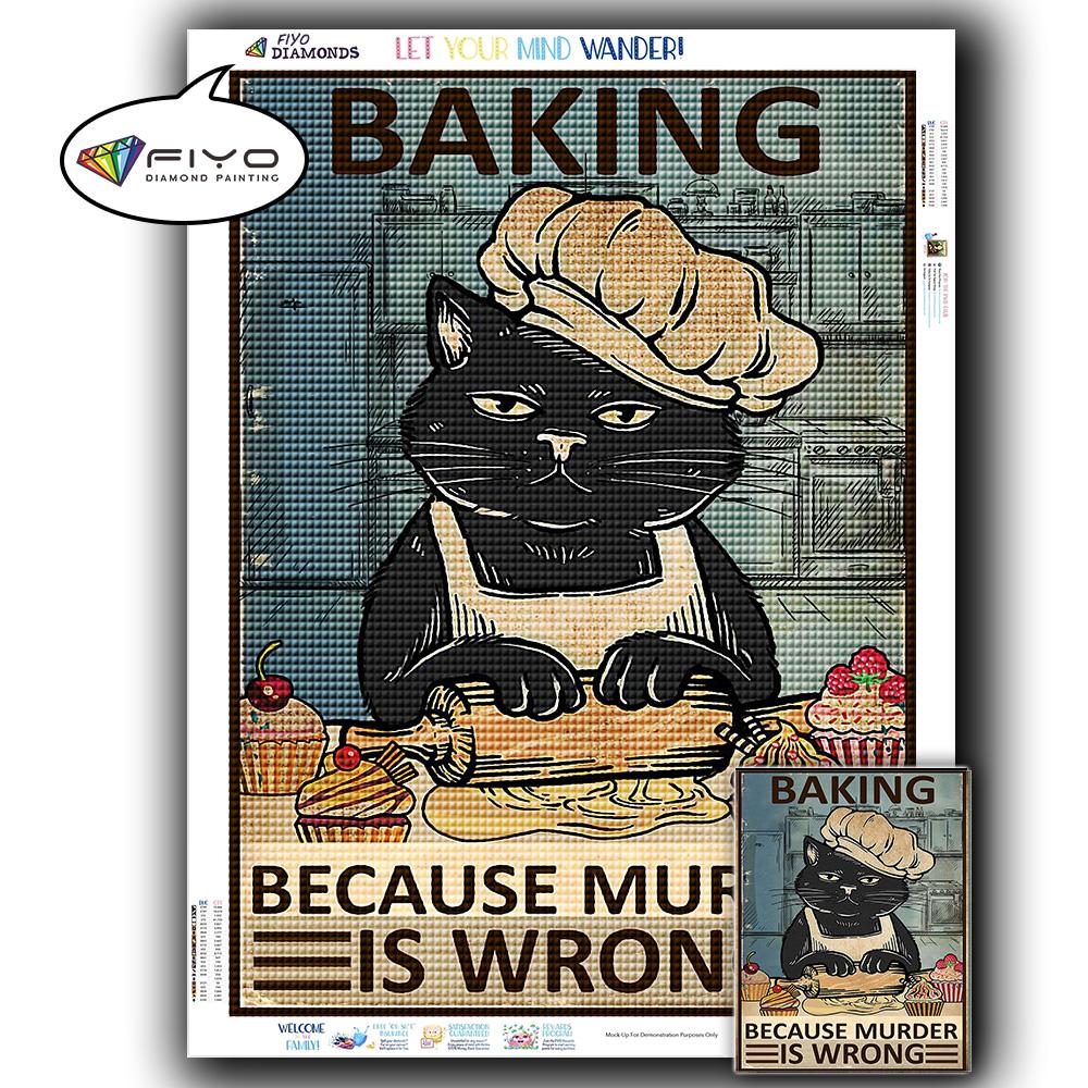 5D DIY Diamond Painting Black Cat Diamond Embroidery Vintage Cartoon Cross Stitch Picture Of Rhinestones Home Decor