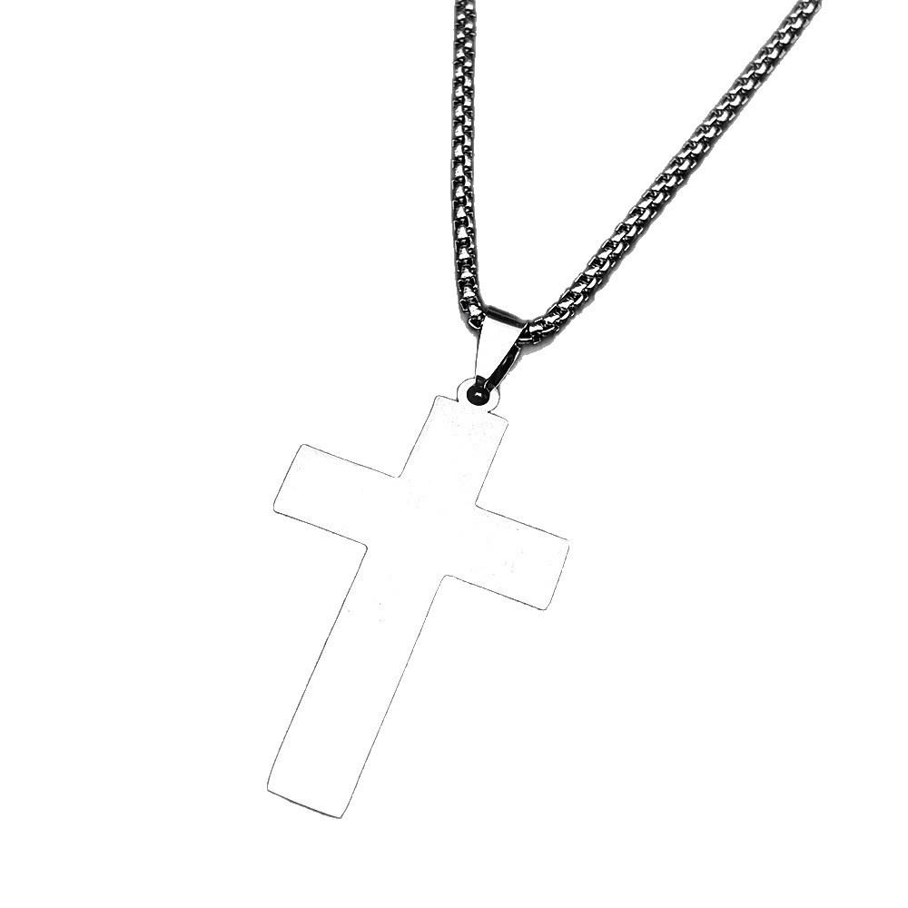 French Engraved Holy Protector's Cross Men's and Women's Accessories Pendant Necklace