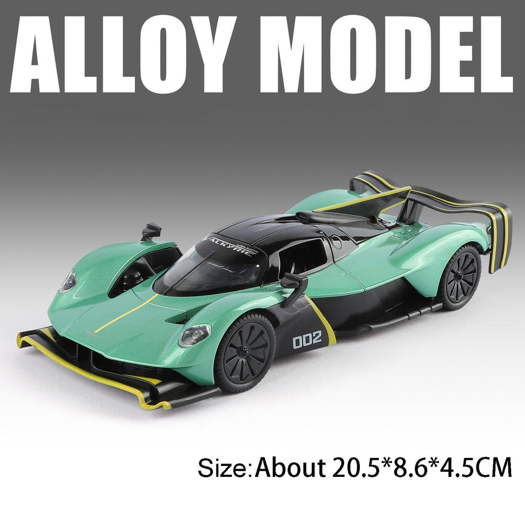 1:24 Valkyrie GT-R50 Sports Car Model Toy Diecast Alloy Doors Opened Sound Light Supercar Collectible Ornaments for Boys Toys