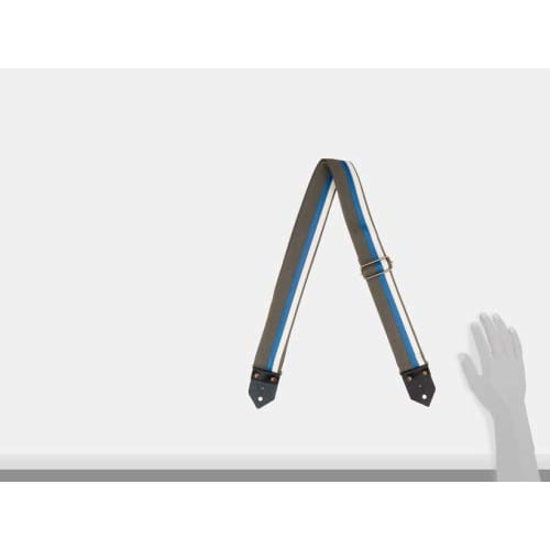 Spice Note ES-C5022/HWL Grey Guitar Strap, Blue/White