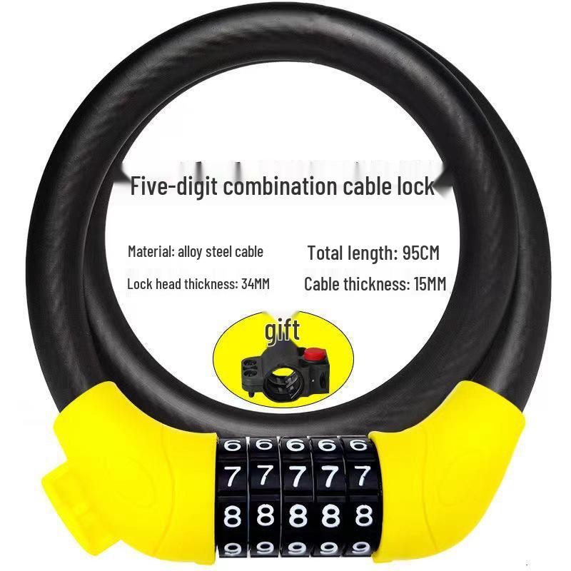 Multifunctional Anti-theft Steel Cable Lock for Bicycles & Motorcycles