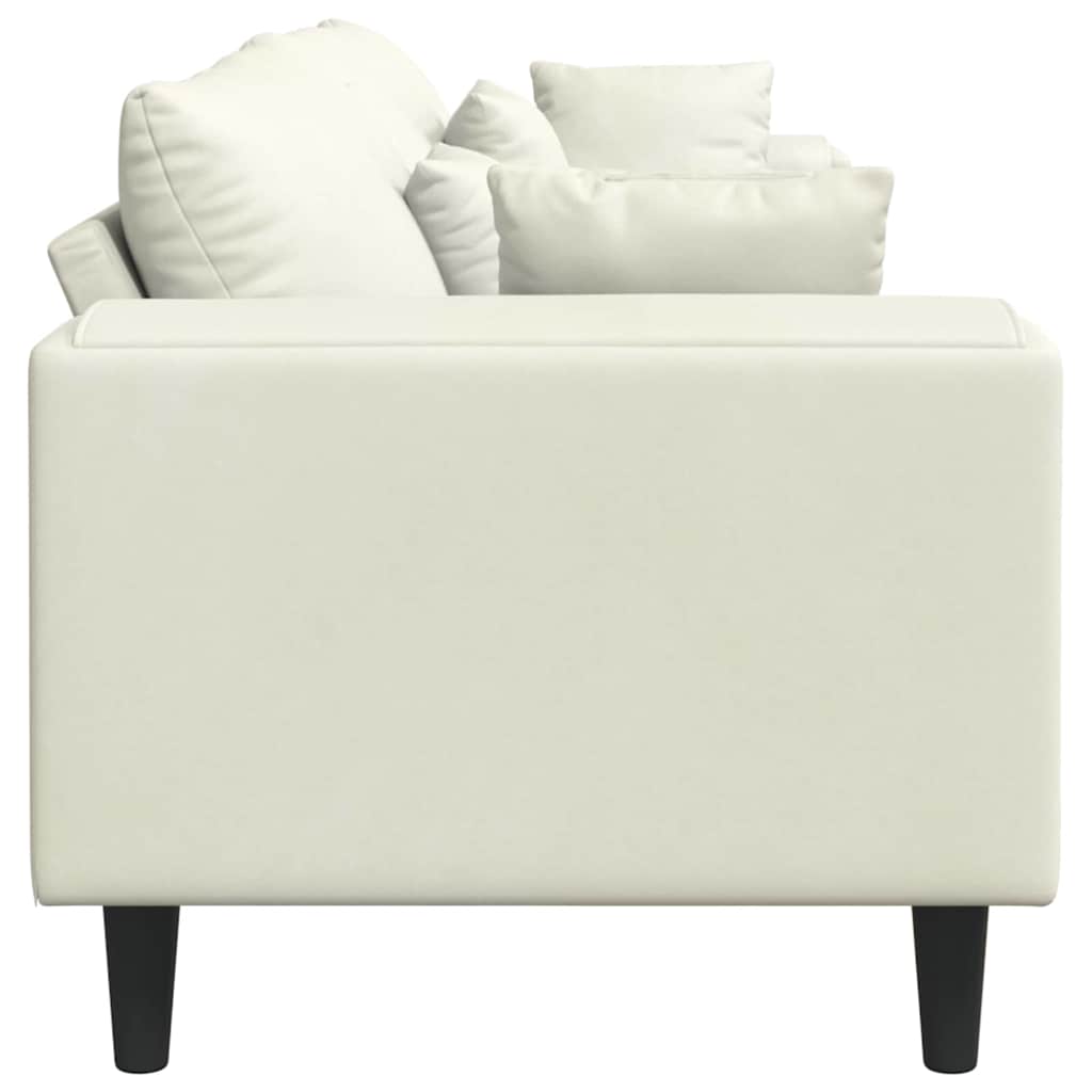 Cream Sofa 250 x 77 x 76 cm Velvet