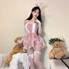 Red Christmas Cut-out Waist Temptation Pajamas - Sexy Couple Role-play Outfit