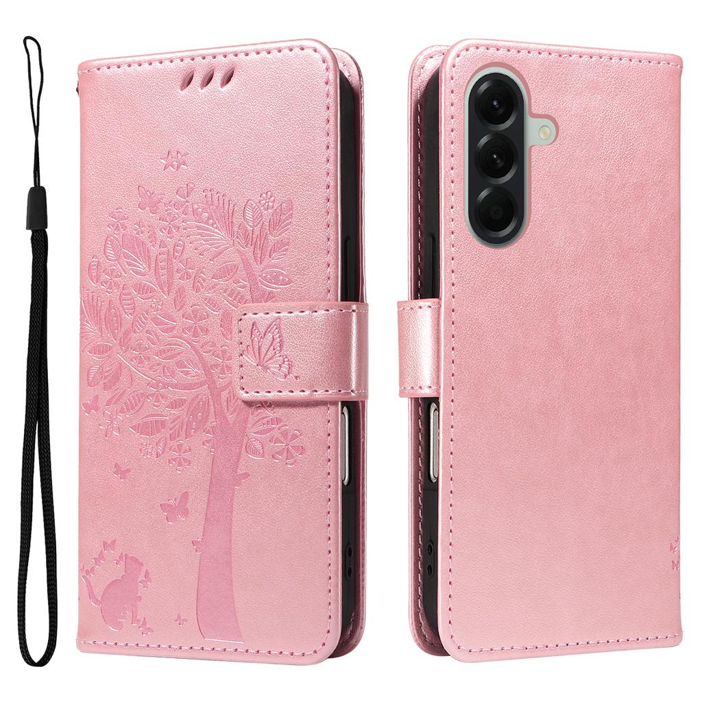 For Samsung Galaxy A57 5G Phone Case with Stand Cat Tree Pattern Leather Wallet Mobile Cover