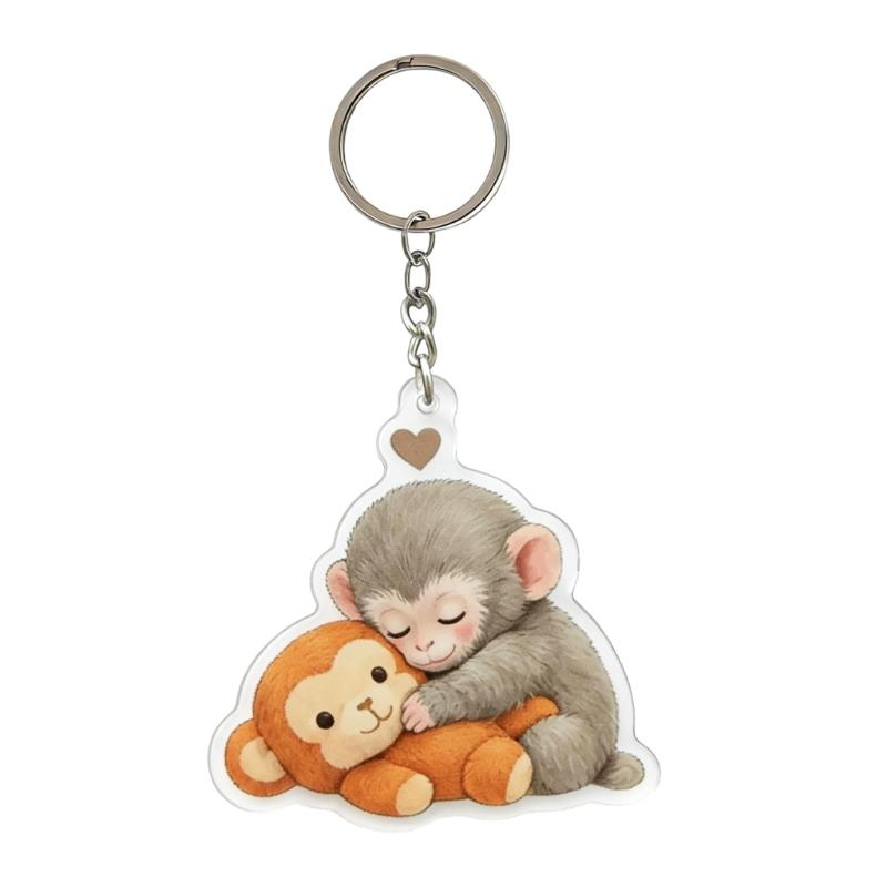 Delightful Acrylic 2D Flat Gorillas Keychain Pendant Ideal For Car Decoration Or Personal Items Backpack Ornament
