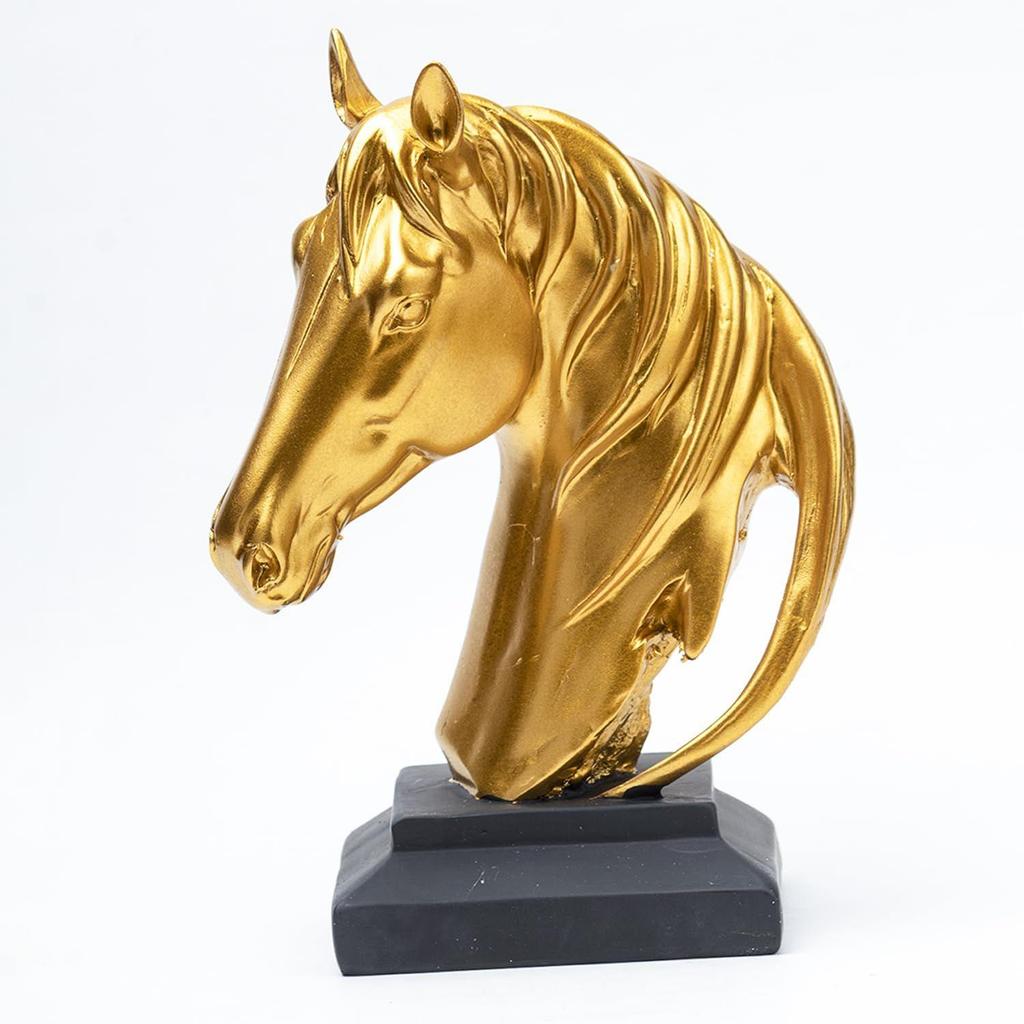Hestehode-statue for hjemme- og kontordekor | Dyreutstillingsgjenstand for stue, kontor, skrivebord