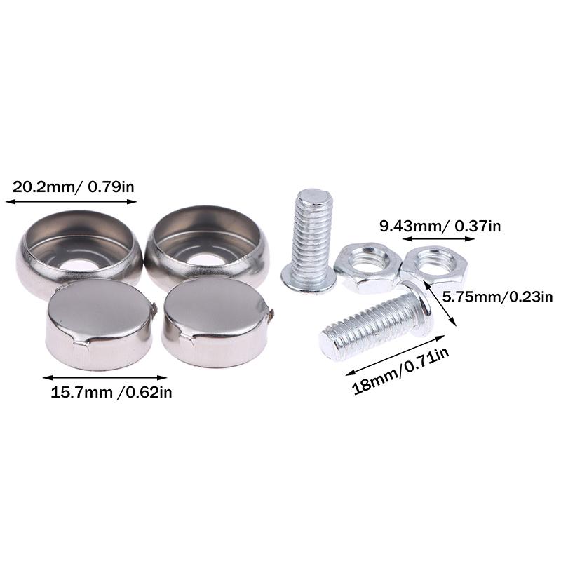 4/8/16Sets Chrome Anti-Theft License Plate Bike Traction Head Extension Screws Car License Alloy Plate Frames Or Covers Bolts