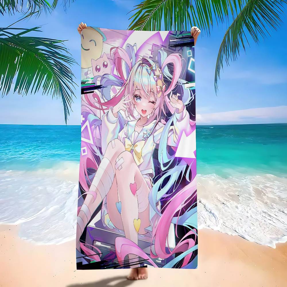 

Needy Girl Overdose Game Beach Towel Cartoon Cute Summer Kids Large Bath Pool Beach Microfiber Absorbent For Swimming Travel W40*H60(CM)