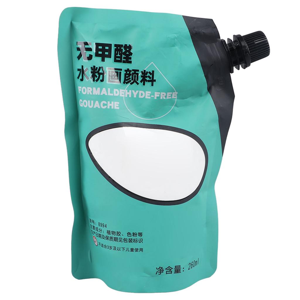 260ml White Gouache Paint Dry Quickly Strong Coverage Water Color Tube for Kids Beginners Artists