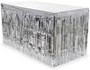 Foil Skirting Table Edge Decoration Silver Fringe Birthday 0.8X3M