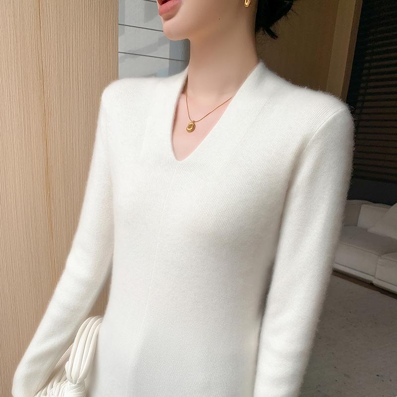 Women's Slim Fit V-Neck Cashmere Sweater - Autumn/Winter 2025 Versatile Lightweight Knit Cardigan