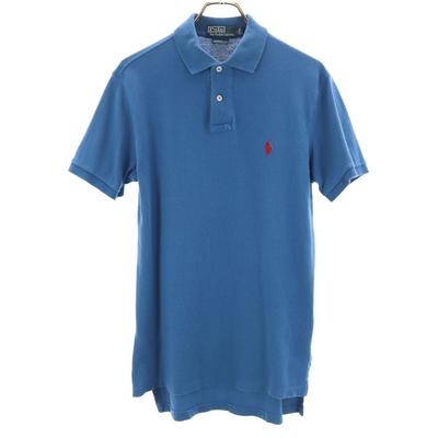 Polo by Ralph Lauren Manga Curta Corte Personalizado Camisa Polo P azul Castanho Cervo Masculino Usado