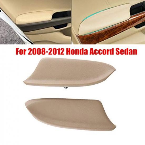 

Beige Leather ide Door Panel Armrest Cover For 2008-2012 Honda Accord Sedan